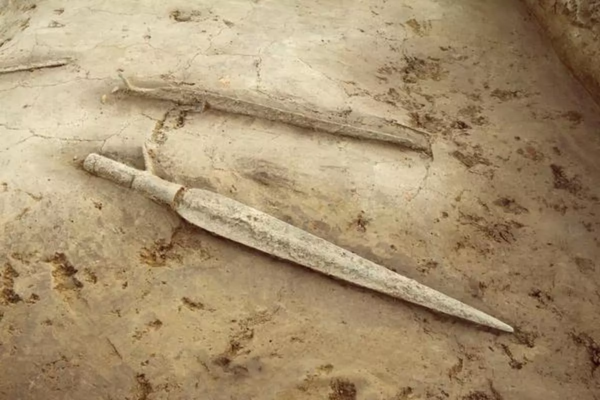 В 19 веке в колумбии археологи. Раскопки сабли. Найденные на раскопках мечи.