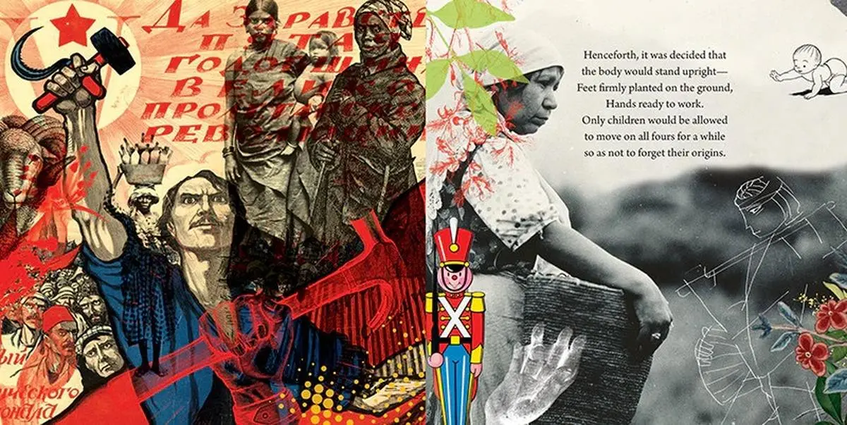A page from The Upright Revolution: Or Why Humans Walk Upright, translated by the author (Ngũgĩ wa Thiong’o) himself, illustrated by Sunandini Banerjee, and published by Seagull Books. 