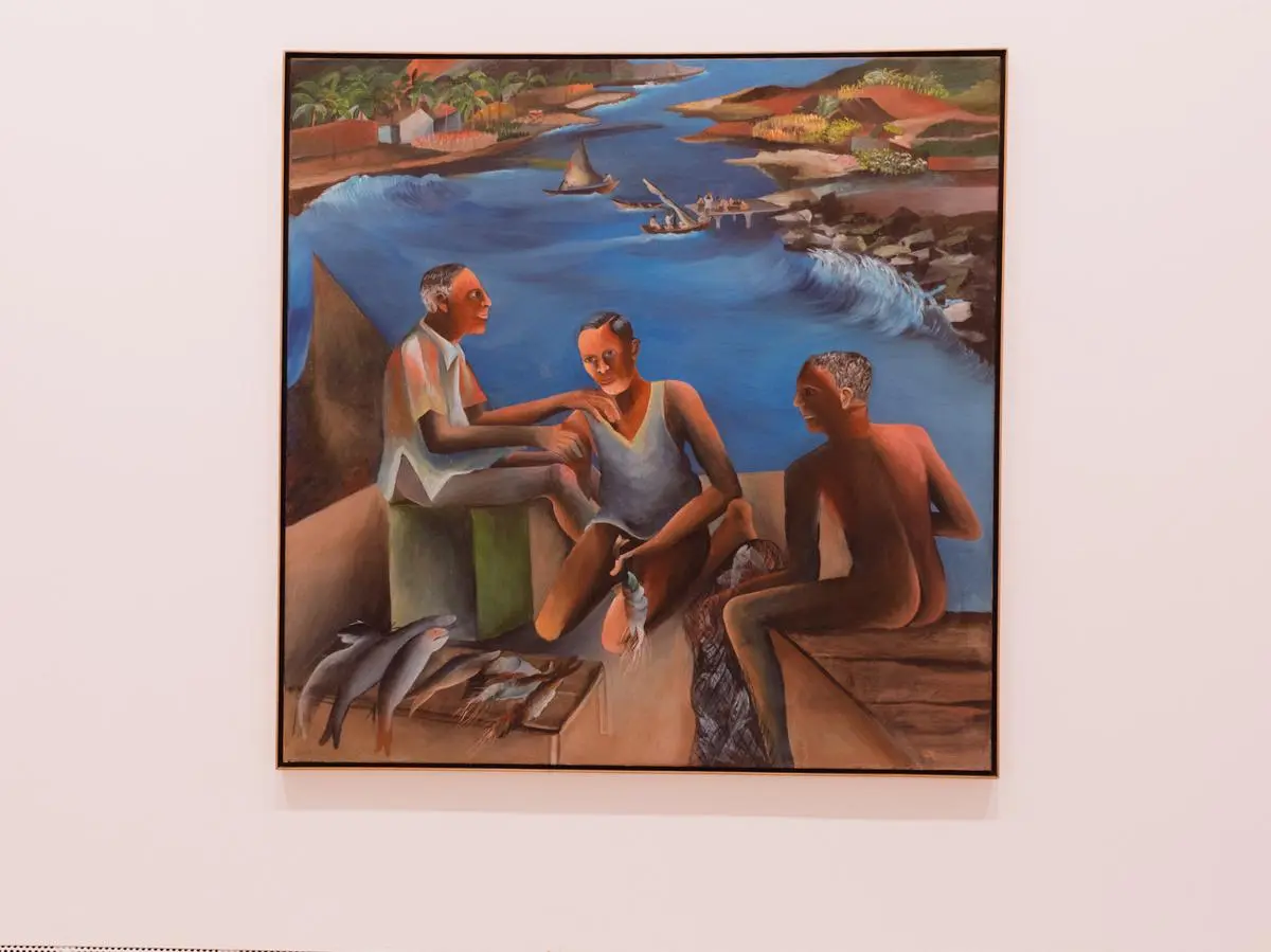 Fisherman in Goa (1985) by Bhupen Khakhar. Fisherman in Goa (1985) by Bhupen Khakhar.