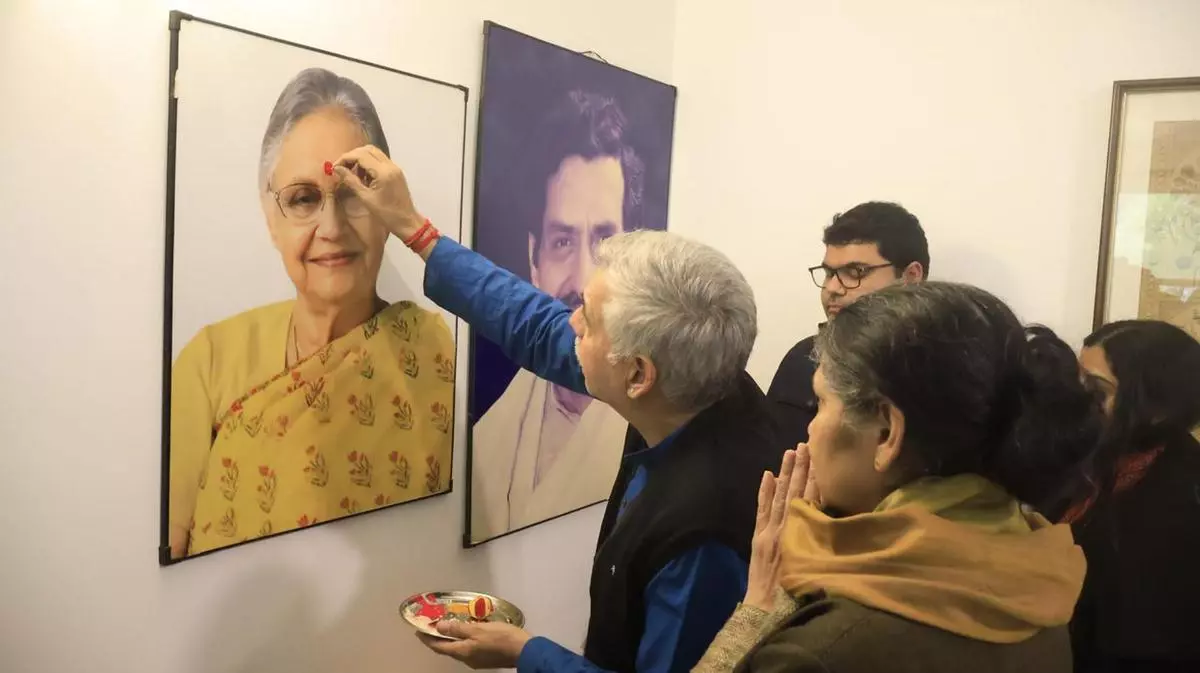 Congress leader Sandeep Dikshit pays tribute to his mother, former Delhi Chief Minister Sheila Dikshit, on January 16.