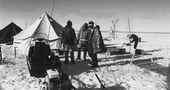 At Dakshin Gangotri, India’s base camp site in Antarctica.  