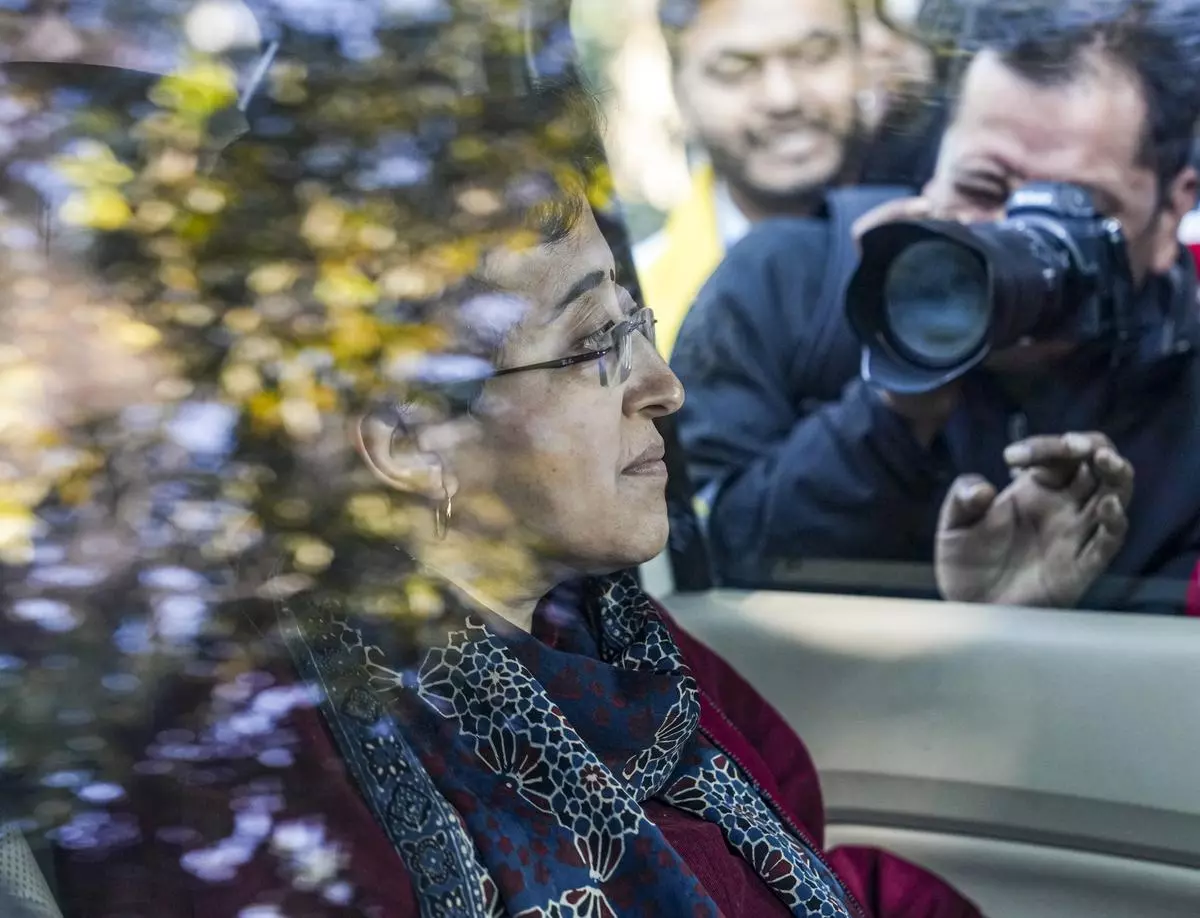 Among the few prominent AAP leaders who managed to win are Chief Minister Atishi and her Cabinet colleagues Gopal Rai and Imran Hussain. Here, Atishi arrives at Kejriwal’s residence on February 8. 