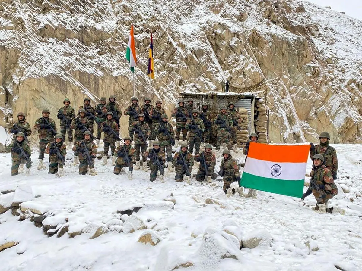 Army troops in the Galwan Valley on January 1, 2022. India’s security focus has shifted to China after the Galwan incident of 2020 where Indian and Chinese troops were involved in skirmishes that led to fatalities.