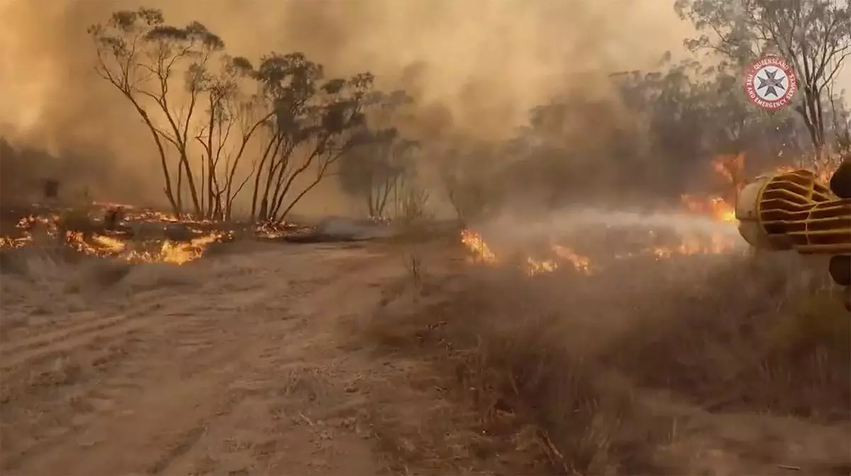 A view of the wildfire that scorched the town of Tara, Queensland, Australia, in October.