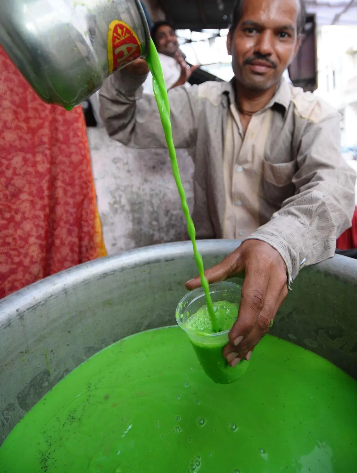 Preparing a bhang drink to celebrate Holi, in Hyderabad in 2013. 