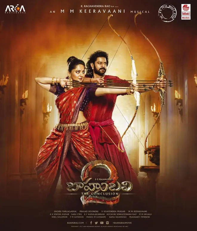 A poster of S.S. Rajamouli’s runaway nationwide hit, Baahubali: The Conclusion. A poster of S.S. Rajamouli’s runaway nationwide hit, Baahubali: The Conclusion.