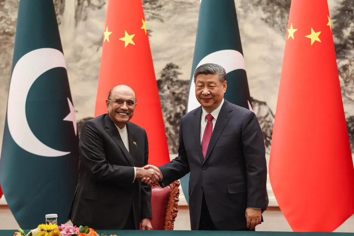 Chinese President Xi Jinping (right) and Pakistani President Asif Ali Zardari at a signing ceremony in Beijing on February 5. China has been the biggest source of investment for Pakistan despite the political instability and deteriorating security situation, and Pakistan’s political and security elite have persistently banked on China.