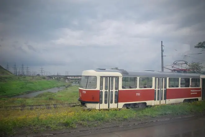 A tram coach frozen in time in Mariupol. The new city authorities are slowly restoring public services. A tram coach frozen in time in Mariupol. The new city authorities are slowly restoring public services.