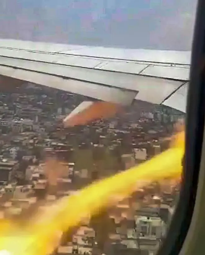 A Delhi-bound SpiceJet airplane catches fire mid-air on June 19. The plane made an emergency landing at Jay Prakash Narayan Airport, Patna. A Delhi-bound SpiceJet airplane catches fire mid-air on June 19. The plane made an emergency landing at Jay Prakash Narayan Airport, Patna.