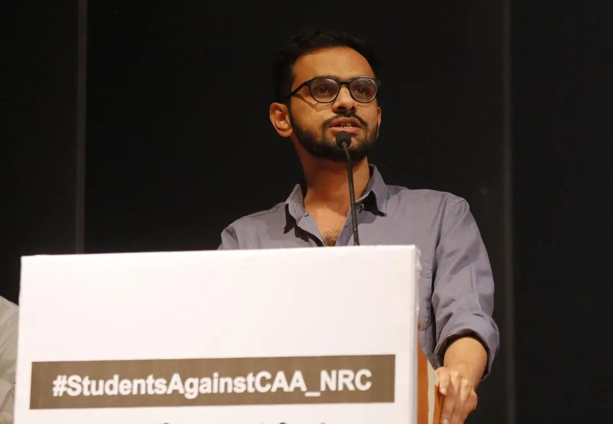Student leader Umar Khalid speaking at the Chhatra Bharti seminar held in Y.B. Chavan Centre, in Mumbai, on January 5, 2020. 
