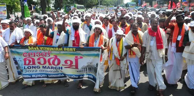 The long march taken out on November 1 by the Pradeshika Janakeeya Koottayma demanding the speedy implementation of Vizhinjam port project.