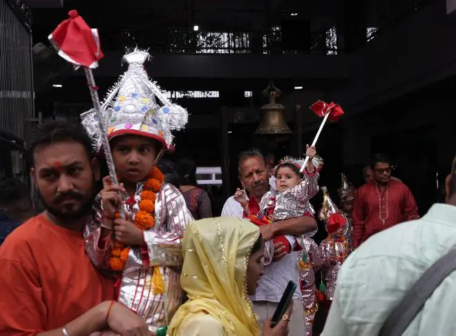 The young devotees and their parents have to adhere to a rigid schedule and carry out all the rituals that Brahmacharis, or vowed celibates, perform over the 10 days. They sleep on the floor, walk barefoot, consume only satvik food, forego finery, and offer daily worship at the temple. The young devotees and their parents have to adhere to a rigid schedule and carry out all the rituals that Brahmacharis, or vowed celibates, perform over the 10 days. They sleep on the floor, walk barefoot, consume only satvik food, forego finery, and offer daily worship at the temple.
