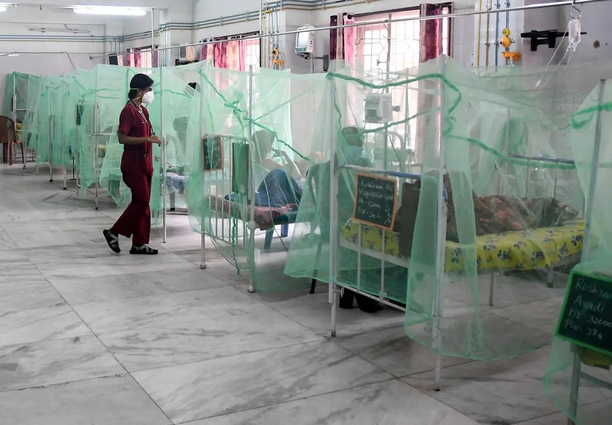 The mainstay of vector control is insecticide-treated nets. A fever ward at the Institute of Child Health and Hospital for Children, Chennai, in November 2021. (Photo used for representational purposes.)