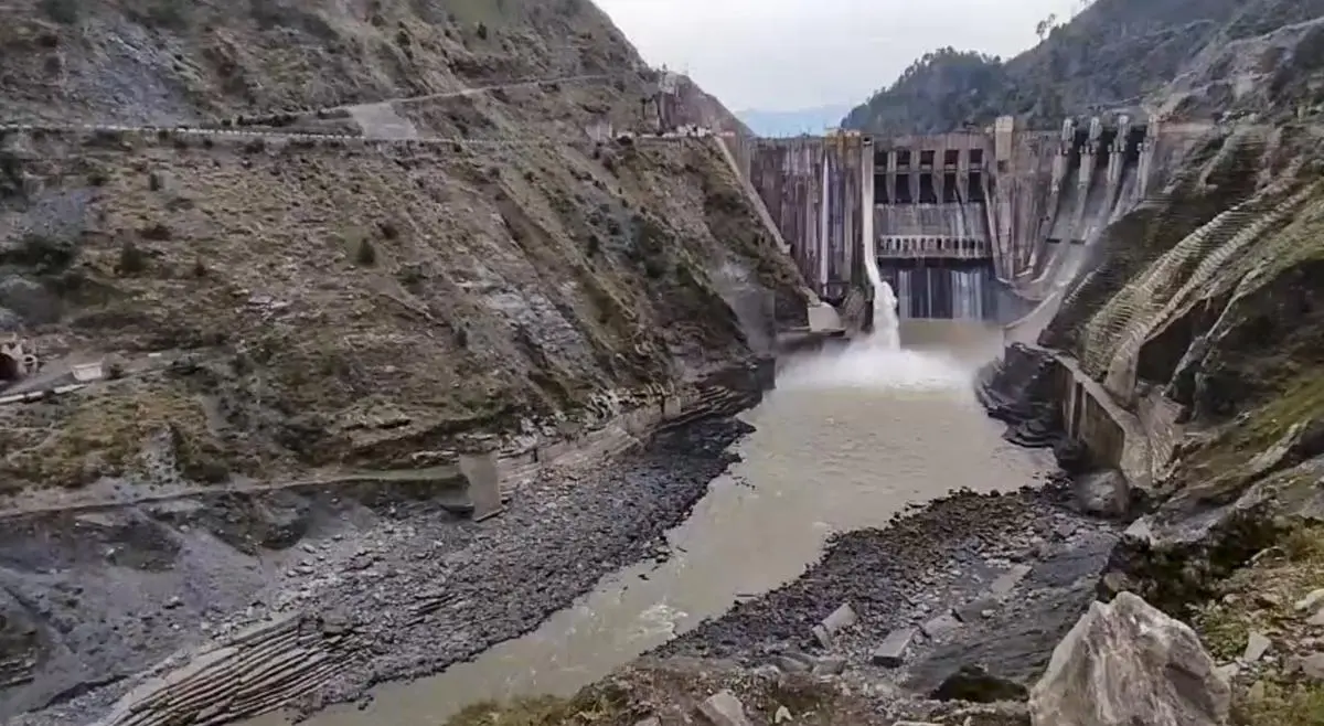 The Baglihar Dam, a day after India cut the flow of water through the dam on the Chenab river, following suspension of the Indus Waters Treaty in the aftermath of the Pahalgam terror attack, in Ramban district of Jammu and Kashmir. 