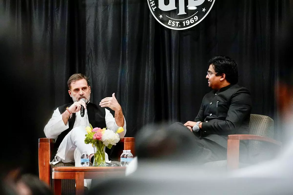 Rahul Gandhi at the University of Texas, in Dallas on September 9, 2024