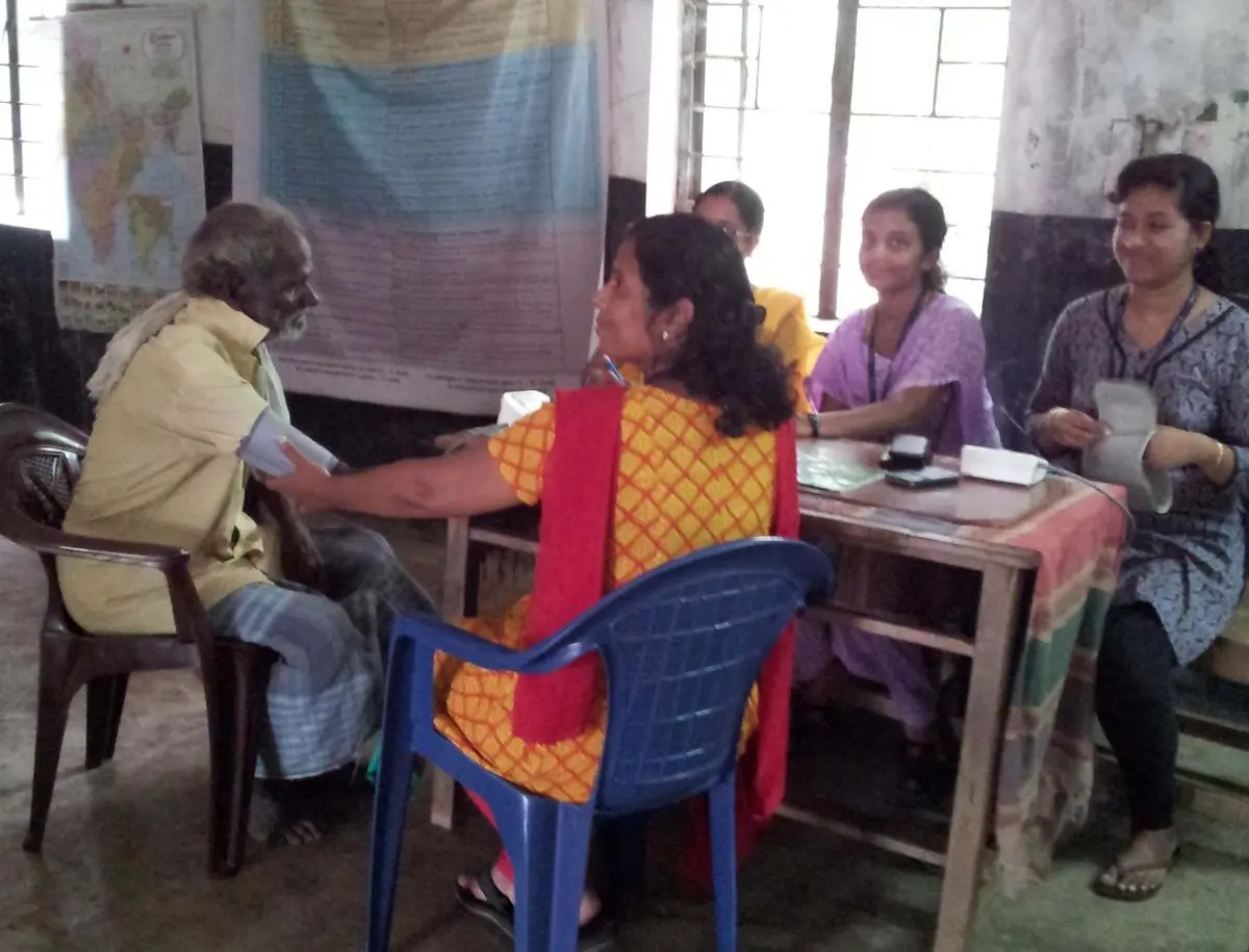 Students of the Jawaharlal Institute of Postgraduate Medical Education and Research take healthcare to the village in Puducherry.