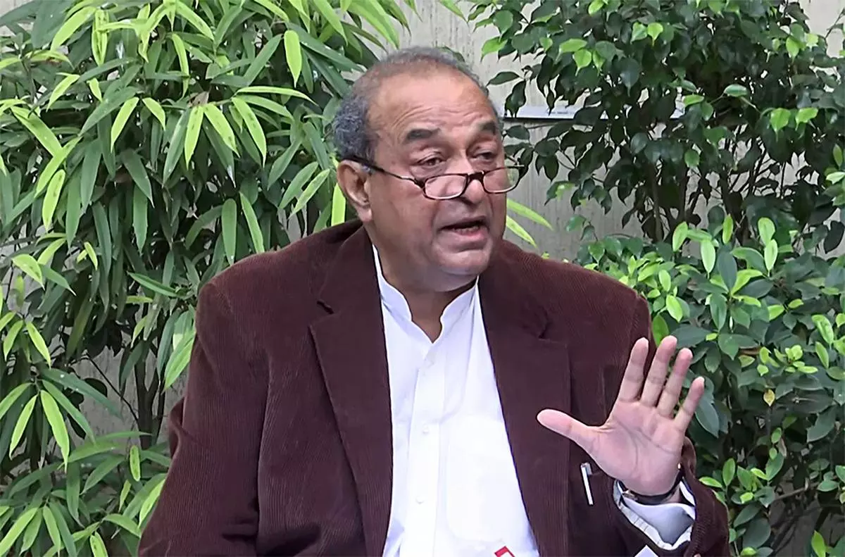 Former Attorney General and Senior Counsel Mukul Rohatgi speaks to the media on the allegations against the Adani Group in a US court, in New Delhi on November 27, 2024.