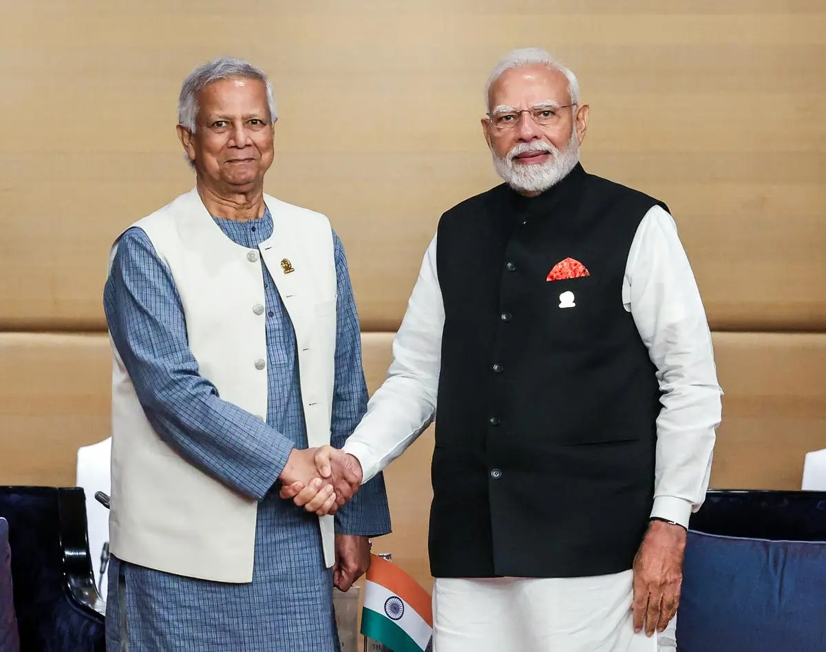 Prime Minister Narendra Modi meets Bangladesh Chief Adviser Muhammad Yunus on the sidelines of the BIMSTEC Summit, in Bangkok on April 4, 2025. According to Prof. Datta, every political entity in Bangladesh has stressed that India remains Bangladesh’s most important neighbour. Prime Minister Narendra Modi meets Bangladesh Chief Adviser Muhammad Yunus on the sidelines of the BIMSTEC Summit, in Bangkok on April 4, 2025. According to Prof. Datta, every political entity in Bangladesh has stressed that India remains Bangladesh’s most important neighbour.