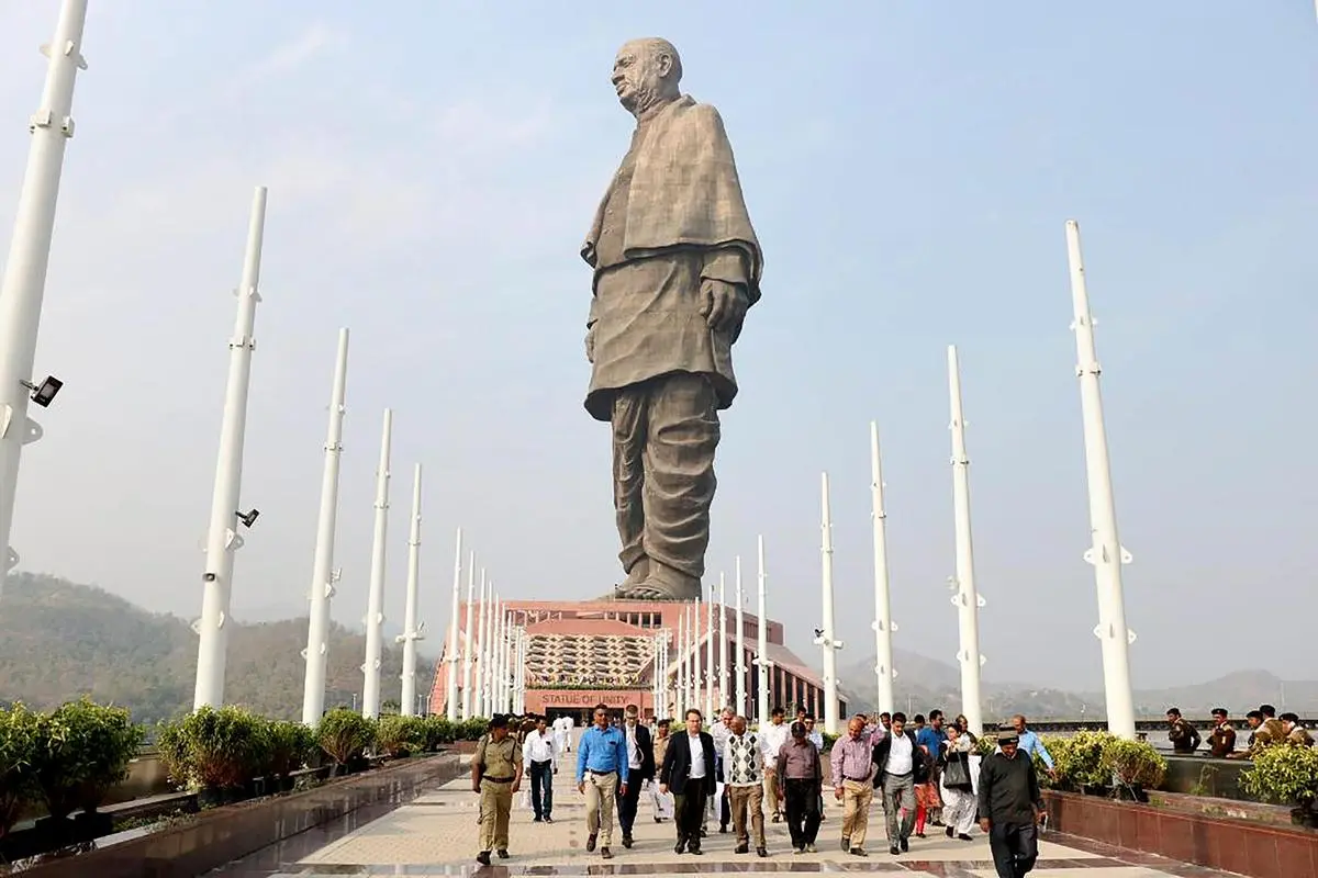 The Statue of Unity at Kevadiya in Narmada district.