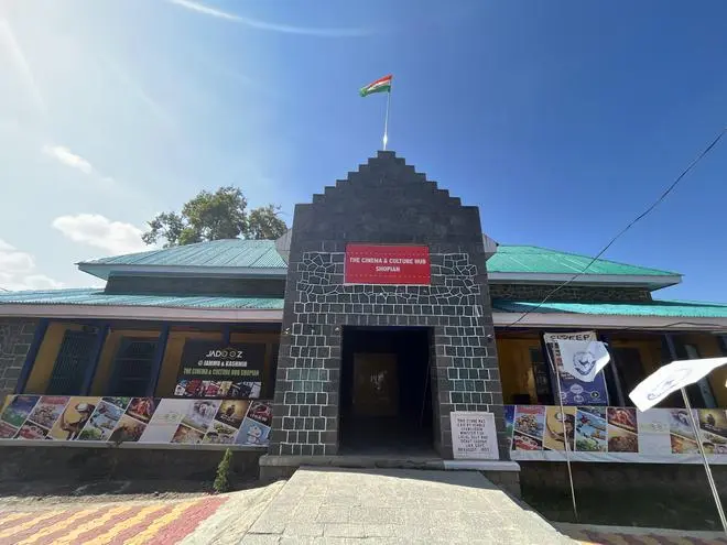 Cinema hall in Shopian Town hall. The posters on kids’ adventure programmes convey the government’s focus on infotainment. Cinema hall in Shopian Town hall. The posters on kids’ adventure programmes convey the government’s focus on infotainment.