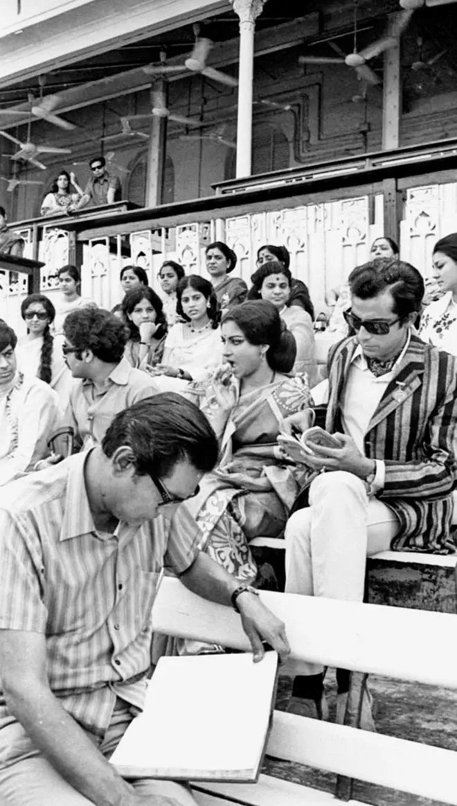 During the shooting for “Seemabaddha”, with Sharmila Tagore and Satyajit Ray. During the shooting for “Seemabaddha”, with Sharmila Tagore and Satyajit Ray.