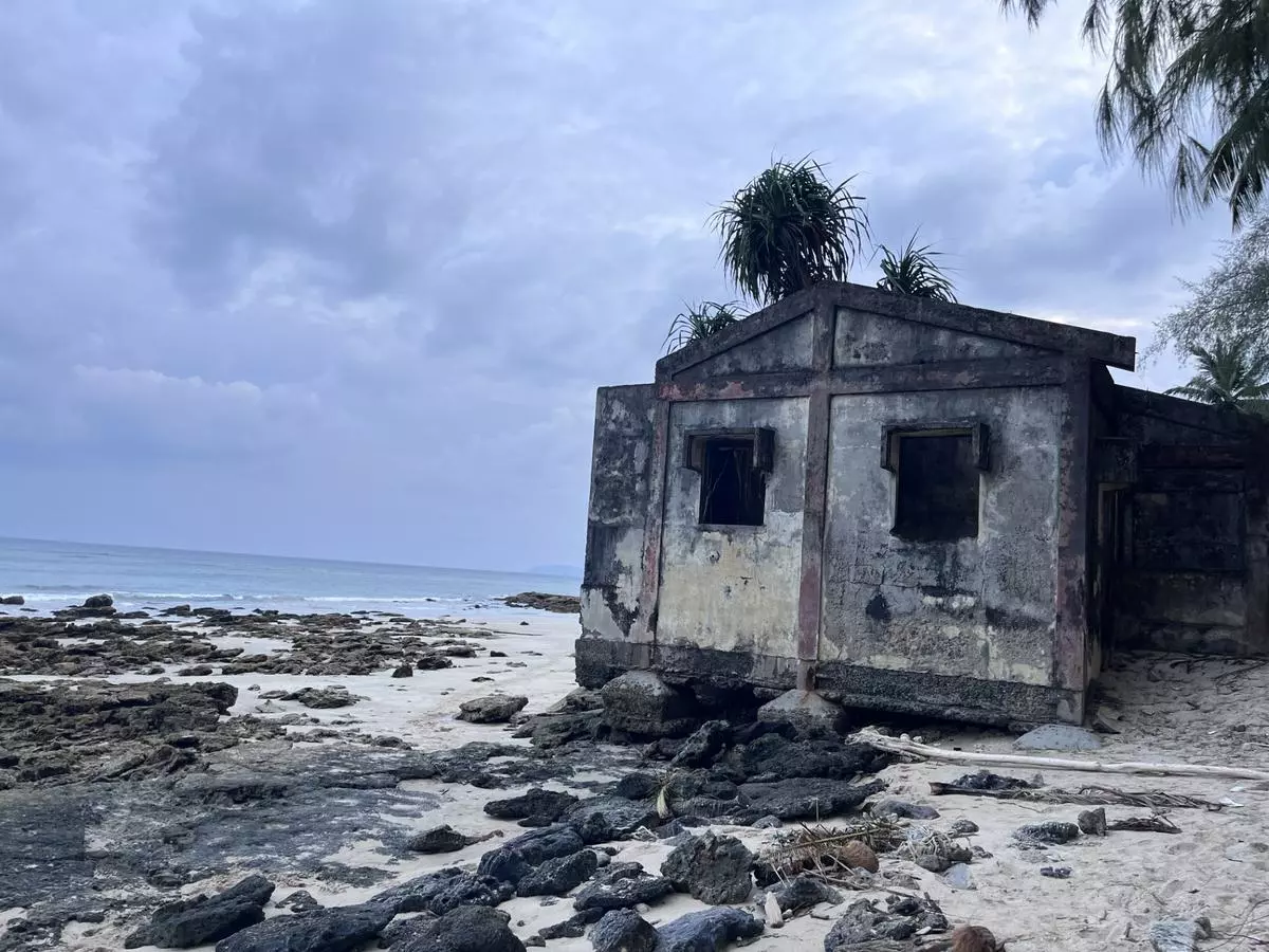 A check post abandoned since the 2004 tsunami dramatically altered the coastline in the islands.