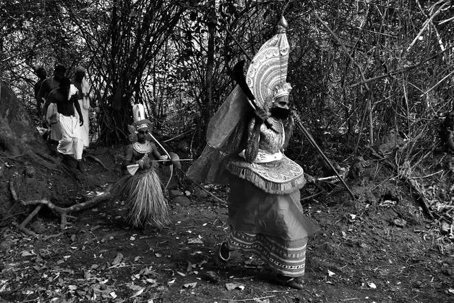 Kanakalan Theyyam at a sacred grove. Kanakalan Theyyam at a sacred grove.