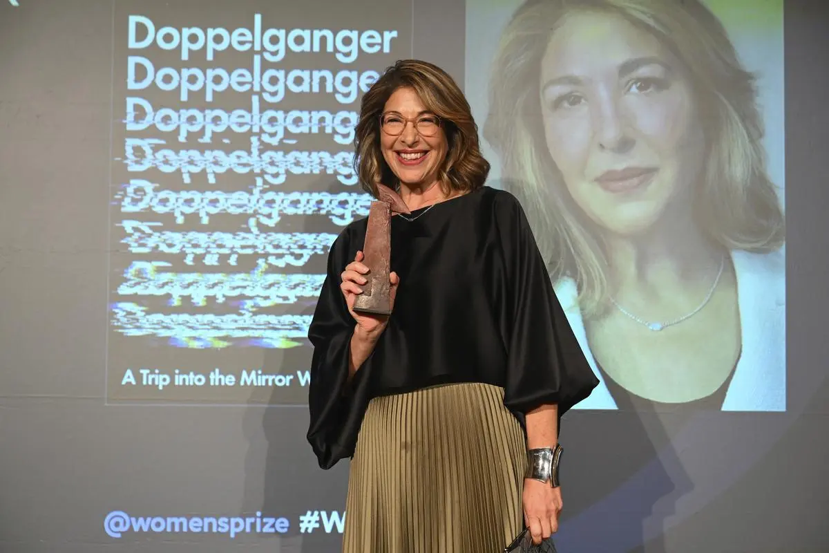 Naomi Klein after being announced as the winner of the 2024 Women’s Prize for Nonfiction in London on June 13, 2024. Her book Doppelganger: A Trip into the Mirror World is a personal account of her plunge into the world of online misinformation.