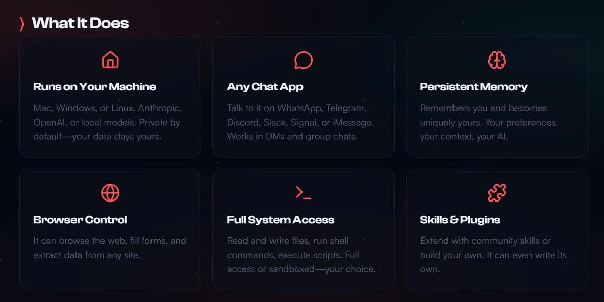 While most AI tools work through terminals or web browsers, OpenClaw lets users interact via WhatsApp, Telegram, and other chat apps. Unlike conventional projects, it can take on a much broader task range, including managing your calendar, sending emails, and even booking flight tickets and organising an entire vacation. 
