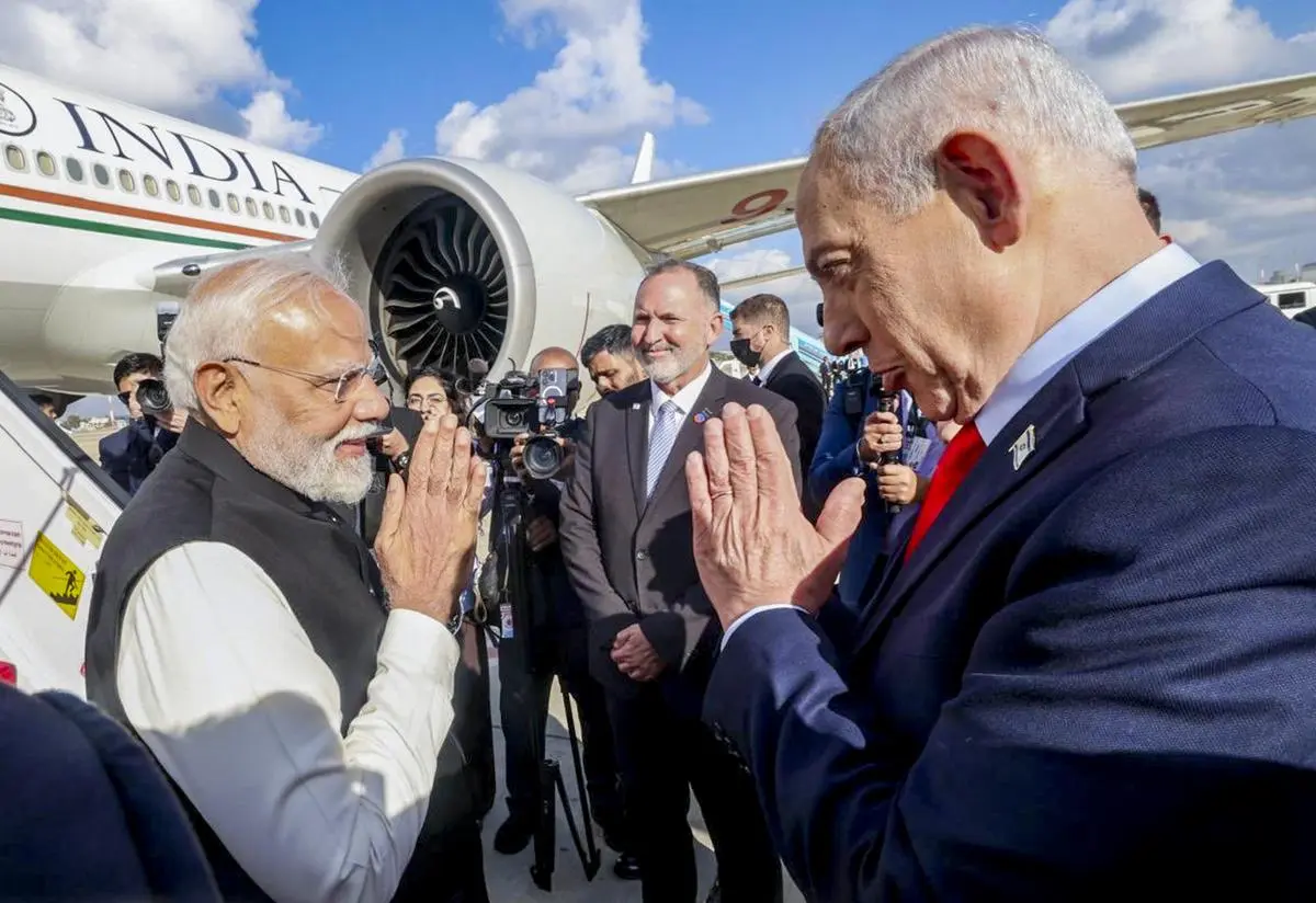 Prime Minister Narendra Modi with Israeli Prime Minister Benjamin Netanyahu during Modi’s visit to Israel. Image posted on February 26, 2026.
