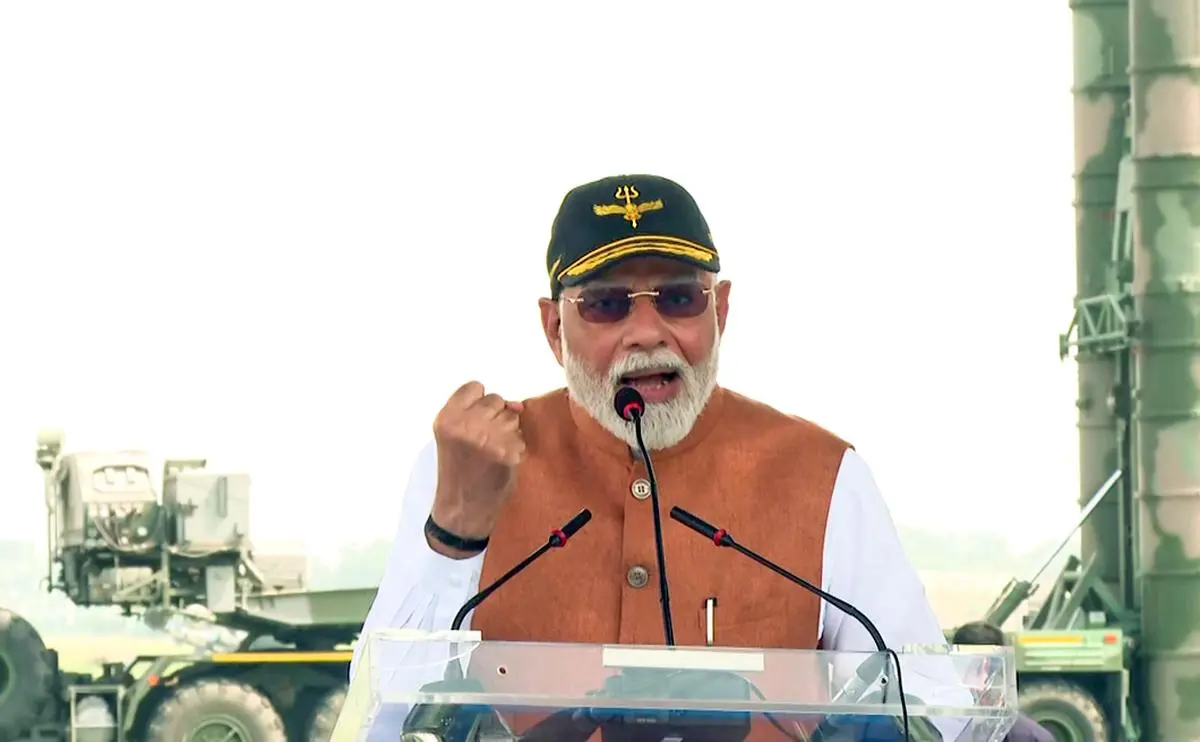 Prime Minister Narendra Modi addresses the soldiers during his visit to the Adampur Air Base, in Jalandhar on May 13, 2025. In a televised address to the nation a day before, Modi said that Operation Sindoor has established a new normal. Prime Minister Narendra Modi addresses the soldiers during his visit to the Adampur Air Base, in Jalandhar on May 13, 2025. In a televised address to the nation a day before, Modi said that Operation Sindoor has established a new normal.