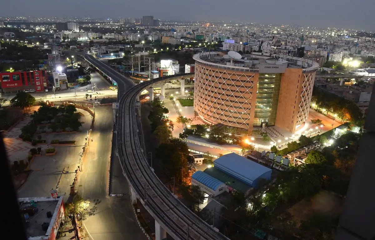 A view of HITEC City in Hyderabad, in April 2020. K. Rahman Khan said that the entire land of HITEC City belonged to a dargah but within three years, the government took it over as enam land and developed the tech industry hub. A view of HITEC City in Hyderabad, in April 2020. K. Rahman Khan said that the entire land of HITEC City belonged to a dargah but within three years, the government took it over as enam land and developed the tech industry hub.