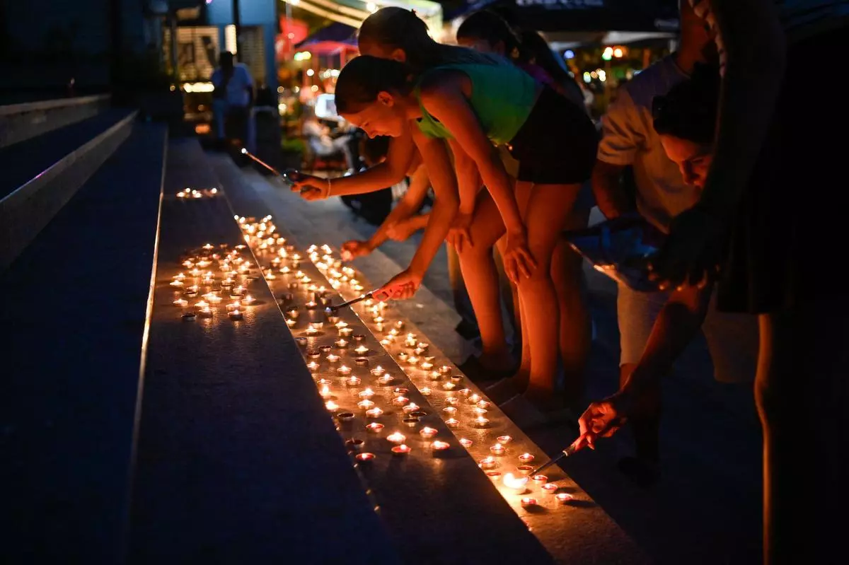 At the National Theatre in Pristina, Kosovo, on July 11, where people gathered to mark the 29th anniversary of the 1995 Srebrenica genocide.