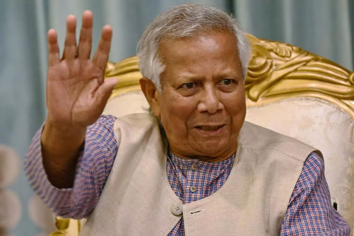 Muhammad Yunus, Nobel laureate and Chief Adviser of Bangladesh’s interim government, in Dhaka on August 13.  