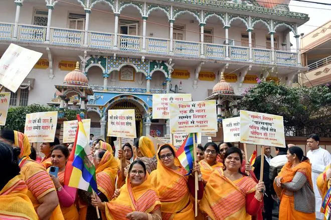 Women of the Jain community in Ranchi on January 3, protesting the Jharkhand government’s decision to declare Sammed Shikhar a tourist hub. Women of the Jain community in Ranchi on January 3, protesting the Jharkhand government’s decision to declare Sammed Shikhar a tourist hub.