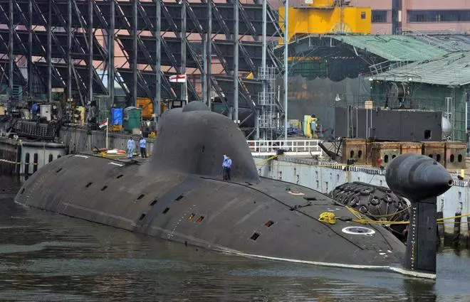 The Arihant submarine at the naval warehouse in Visakhapatnam in November  2014.