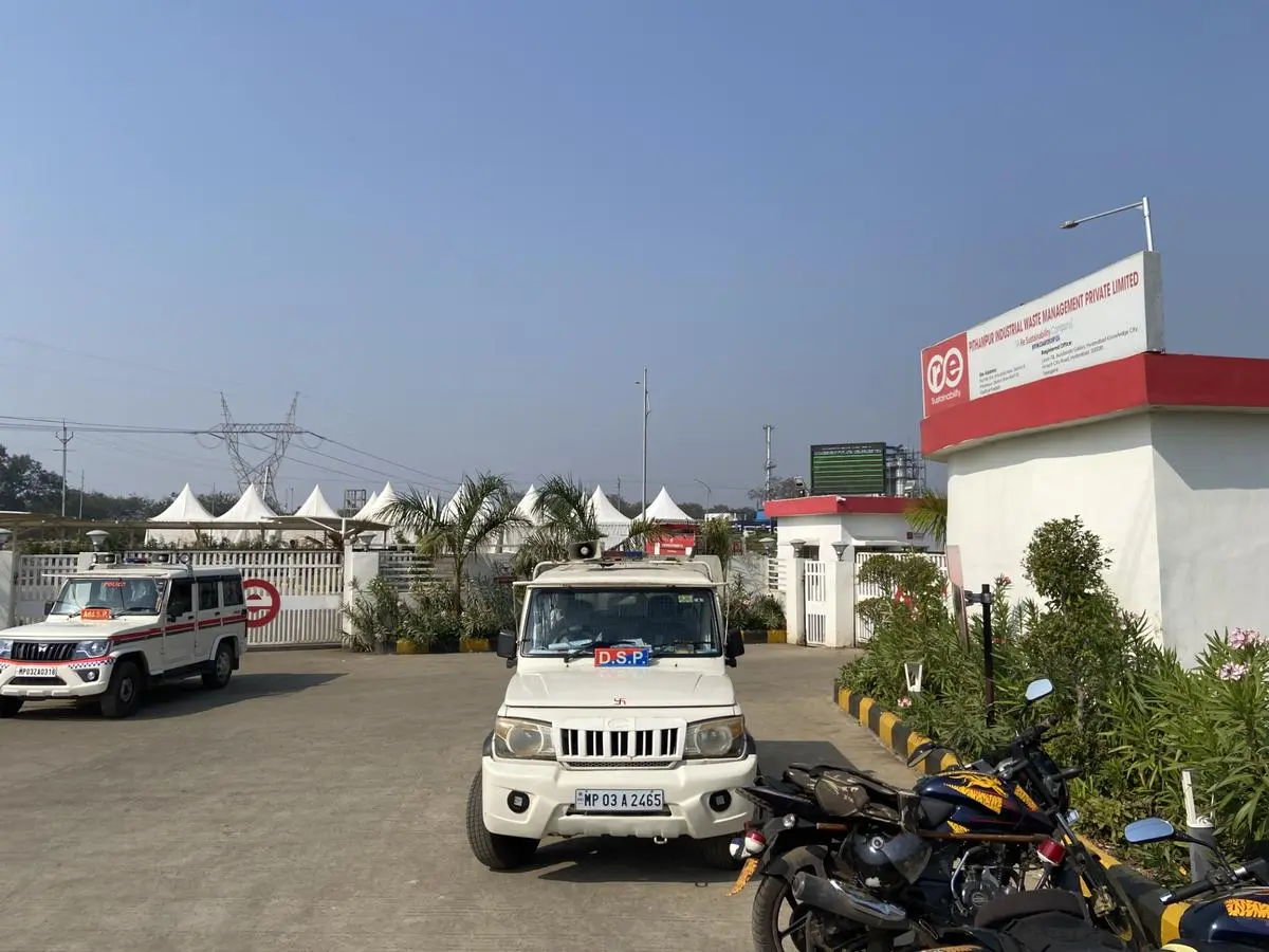 The waste arrived at Pithampur in 12 trucks, which are currently parked at the Re Sustainability premises while awaiting disposal authorization.