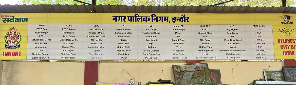 At the dry segregation facility in Indore, there is a huge overhead board listing 72 different items and their sale prices fixed by the Corporation. At the dry segregation facility in Indore, there is a huge overhead board listing 72 different items and their sale prices fixed by the Corporation.