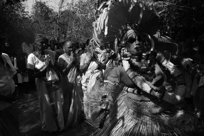 Kadayankathi Theyyam at a sacred in Kasaragod. Kadayankathi Theyyam at a sacred in Kasaragod.
