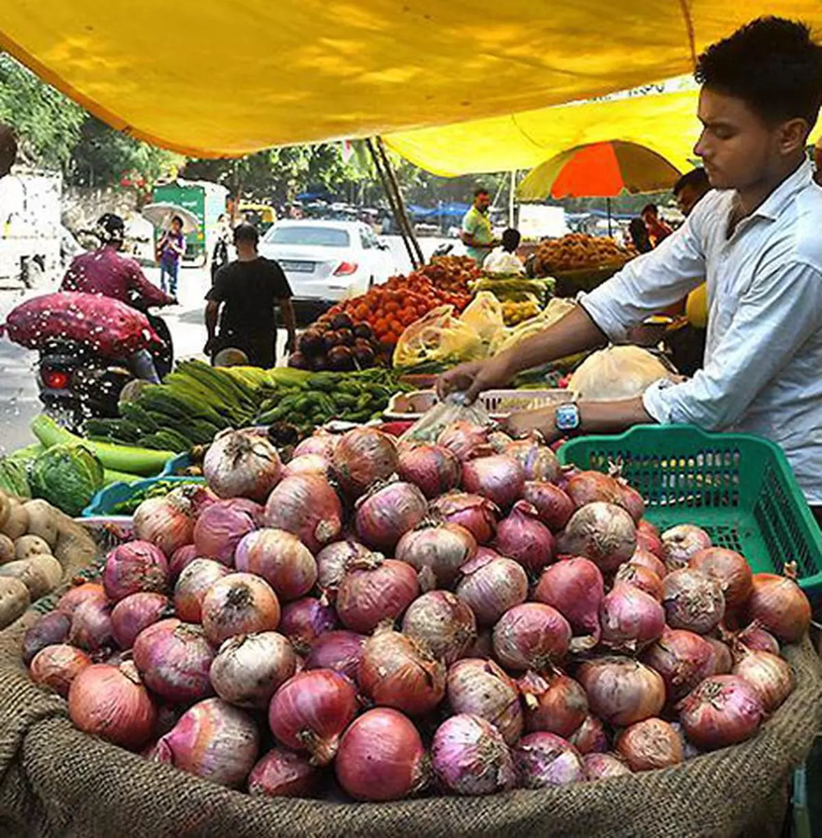 Vegetables, which make up about 49 per cent of our thalis saw the biggest jumps: onions, potatoes, and tomatoes rose 53 per cent, 50 per cent and 18 per cent year over year.