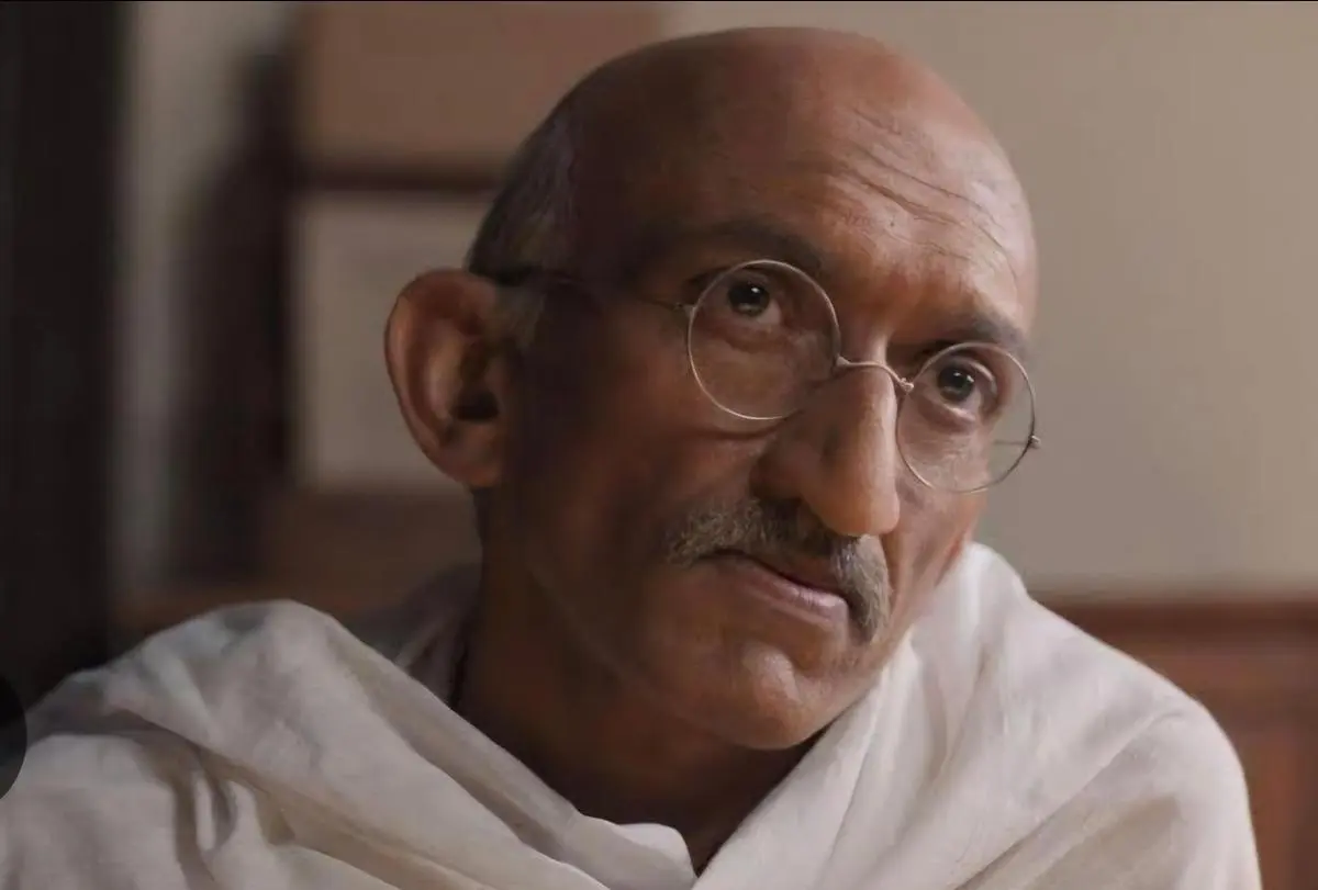 Chirag Vohra as Mahatma Gandhi, the quintessential Fool in this tragedy, the ceremonious victim and the fault line running through this narrative.