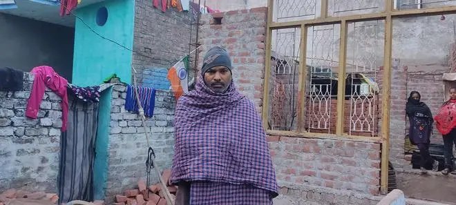 Joginder Kumar, a resident of village Maharajpur at International Border with Pakistan in Kathua district, at his home. Joginder Kumar, a resident of village Maharajpur at International Border with Pakistan in Kathua district, at his home.