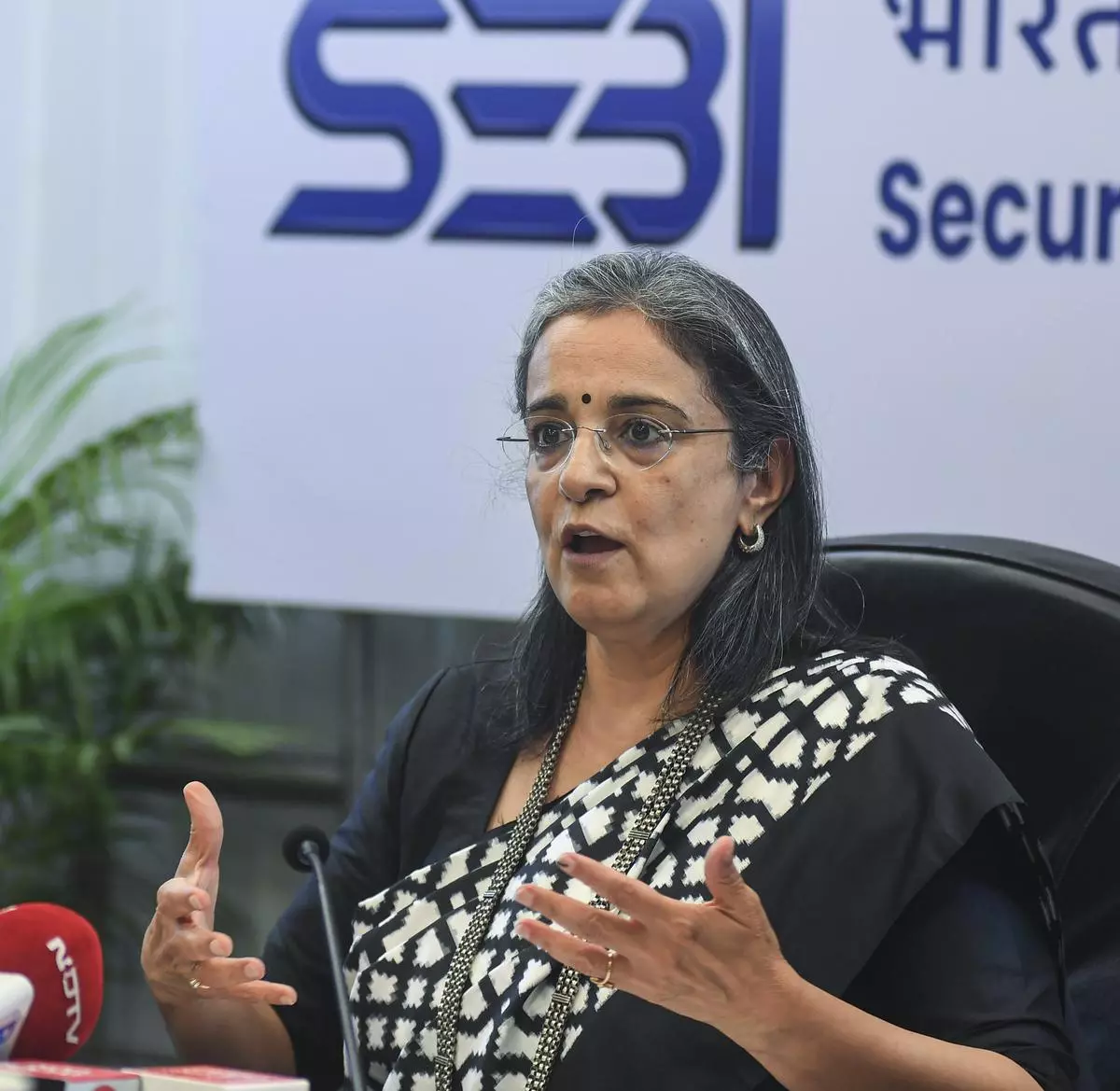 Securities and Exchange Board of India (SEBI) chairperson Madhabi Puri Buch in Mumbai on June 27, 2024. 