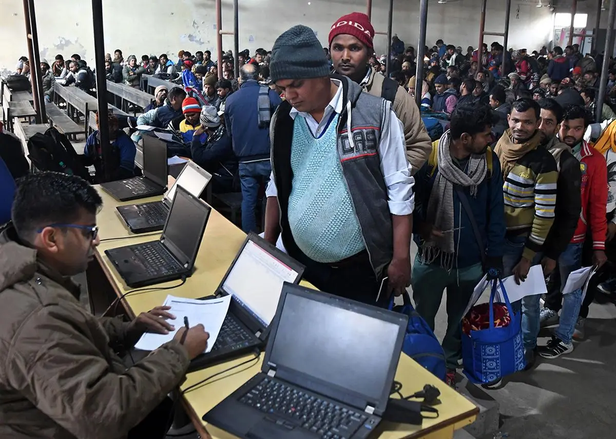 At a job fair in Lucknow on January 24. Amid rising unemployment, events such as the Ram temple consecration did not find favour among voters in Uttar Pradesh.