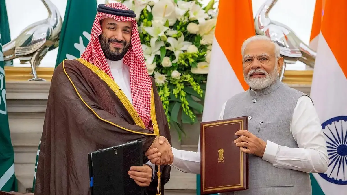 general Saudi Crown Prince Mohammed bin Salman and Prime Minister Narendra Modi shake hands after an agreement signing ceremony in Jeddah on April 22, 2025. From Gaza to China to Pakistan, the discussion shows how India’s claim to leadership struggles to match a world moving faster than its diplomacy. general Saudi Crown Prince Mohammed bin Salman and Prime Minister Narendra Modi shake hands after an agreement signing ceremony in Jeddah on April 22, 2025. From Gaza to China to Pakistan, the discussion shows how India’s claim to leadership struggles to match a world moving faster than its diplomacy.