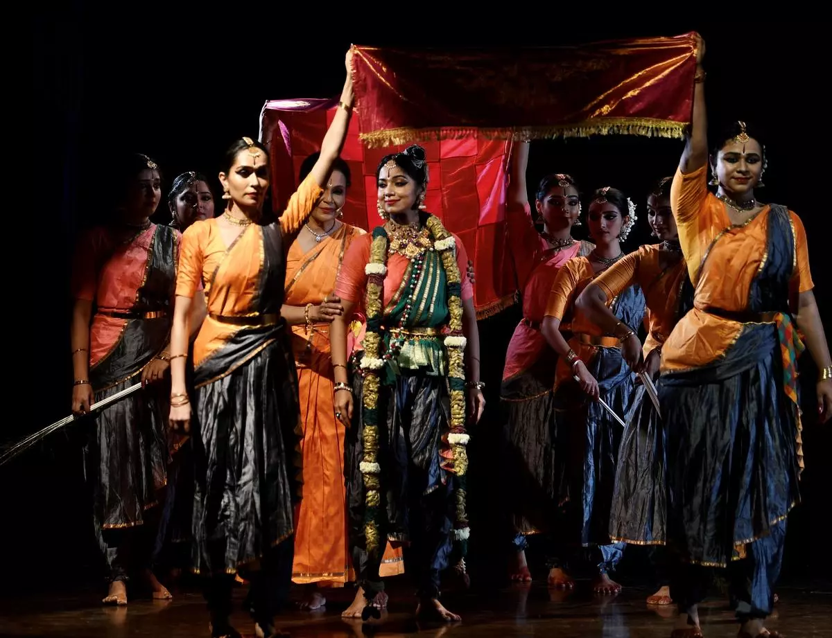 Andal was the only female bhakti poet among the 12 poet-saints of south India. A scene from the performance of Naachiyar, a dance-drama on her life, at Bharatiya Vidhya Bhavan in Chennai in 2022.