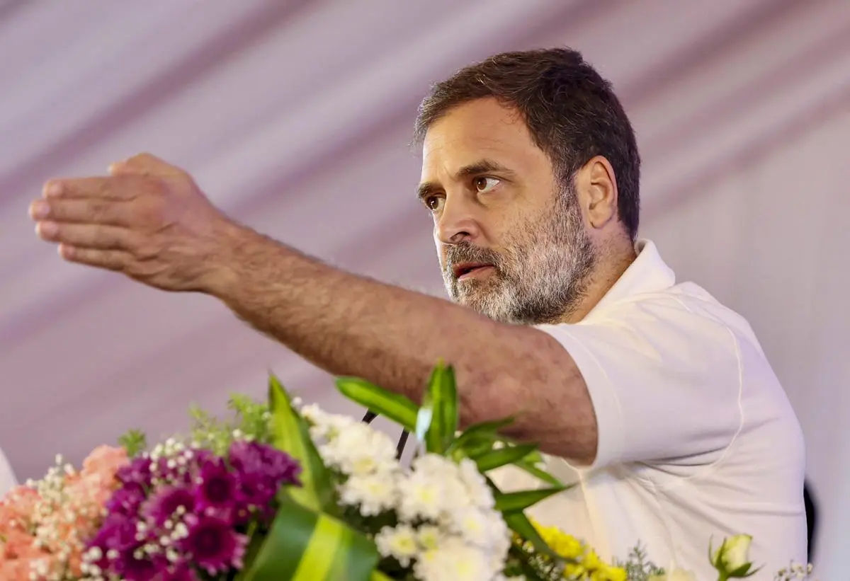Leader of the Opposition in Lok Sabha Rahul Gandhi addresses the State Level Consultations on Caste Census in Secunderabad on November 5, 2024. The Congress leader has been a vocal proponent of the caste census, arguing that it is crucial for ensuring equitable development and social justice.