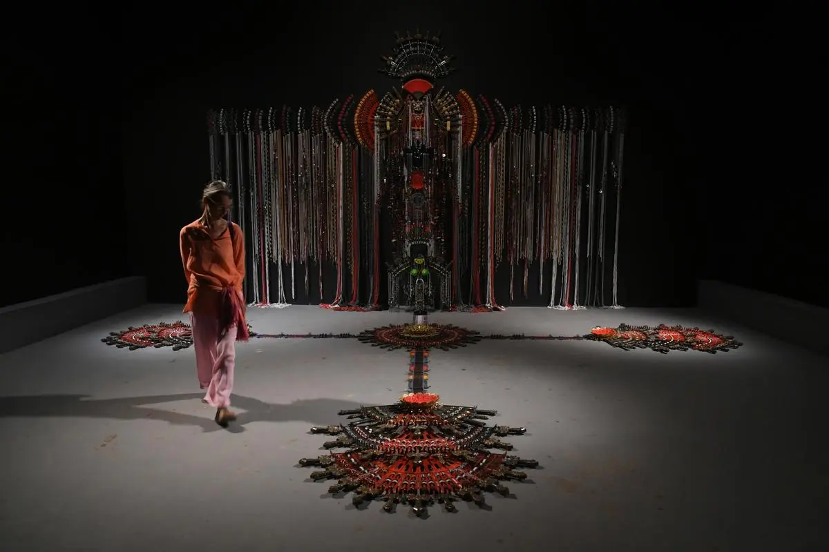 Anne Samat’s installation “Cannot be broken and won’t live unspoken” at the 5th edition of Kochi-Muziris Biennale at Aspinwall in Fort Kochi on December 23, 2022.