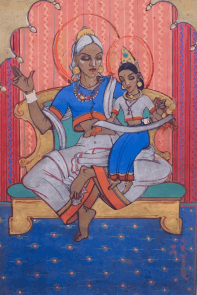 At. Anne and Mary, watercolour, 1954. At. Anne and Mary, watercolour, 1954.
