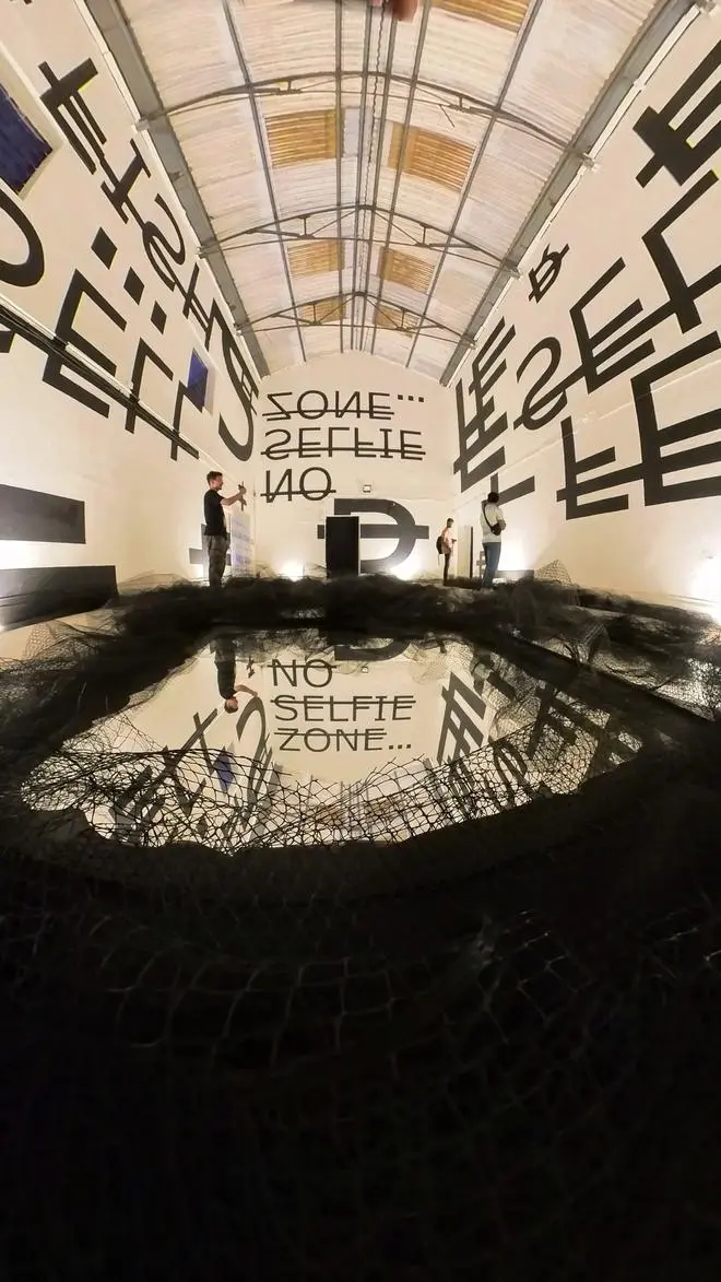 Through wordplay French artist Rero’s installation encourages viewers to look deep within themselves. Rero questions the economic exploitation of marine ecosystems and how consumption habits have specific consequences on the environment. Through wordplay French artist Rero’s installation encourages viewers to look deep within themselves. Rero questions the economic exploitation of marine ecosystems and how consumption habits have specific consequences on the environment.